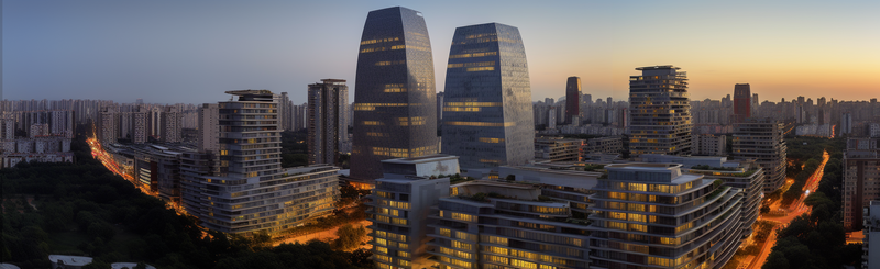 望京商区城市建设高楼大厦日落风景摄影图,高清,摄影图,摄影图片,图片大全,摄影图免费下载